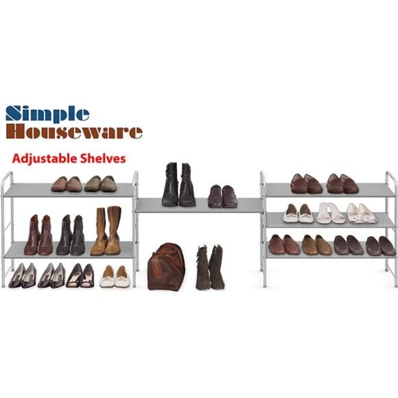 3-Tier Shoe Rack Storage Organizer, Grey - Picture 4 of 7